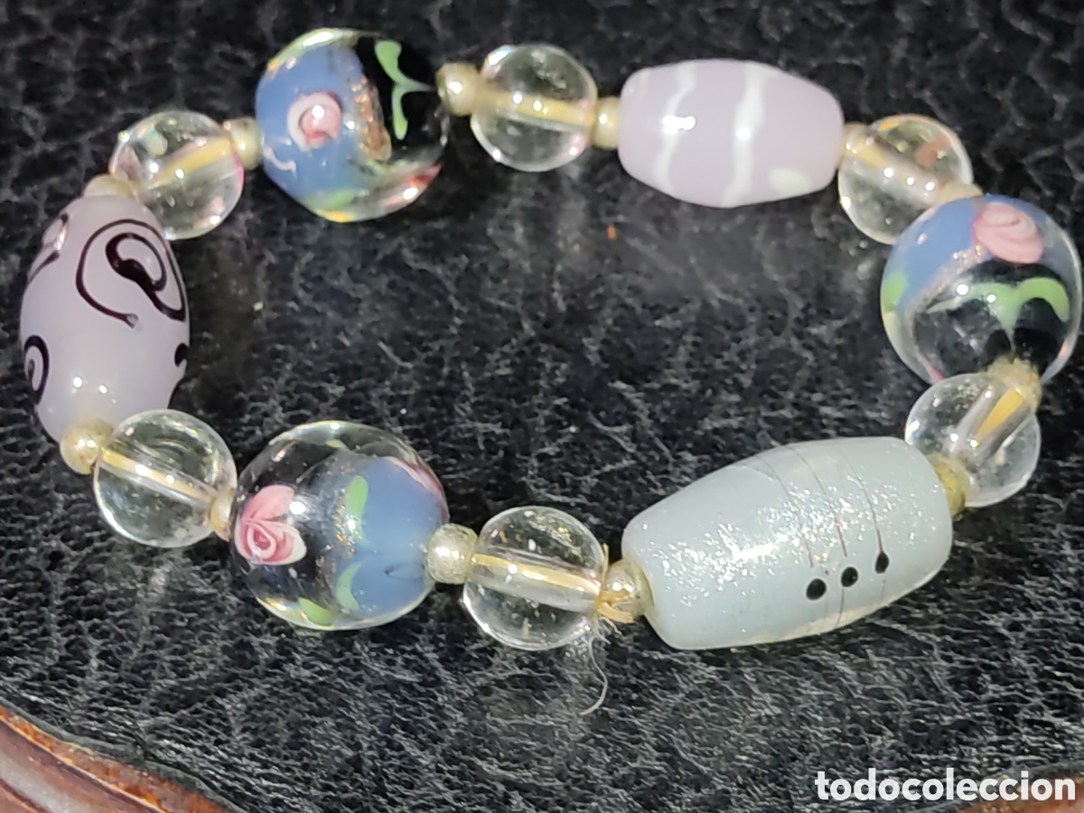 Joyeria: Pulsera de cristal de Murano & Rosas. - Foto 1