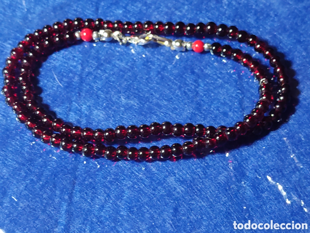Joyeria: Collar de granates 5.mm.Vintage. - Foto 5