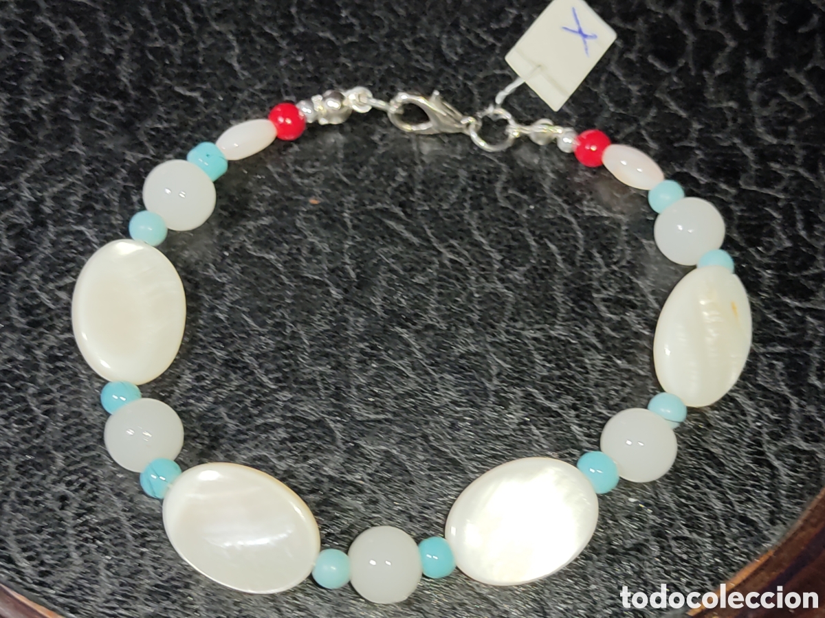 Joyeria: Pulsera de n&aacute;car y turquesa. *X* - Foto 2