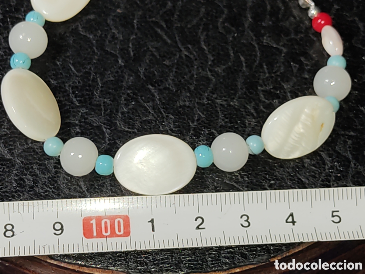 Joyeria: Pulsera de n&aacute;car y turquesa. *X* - Foto 3