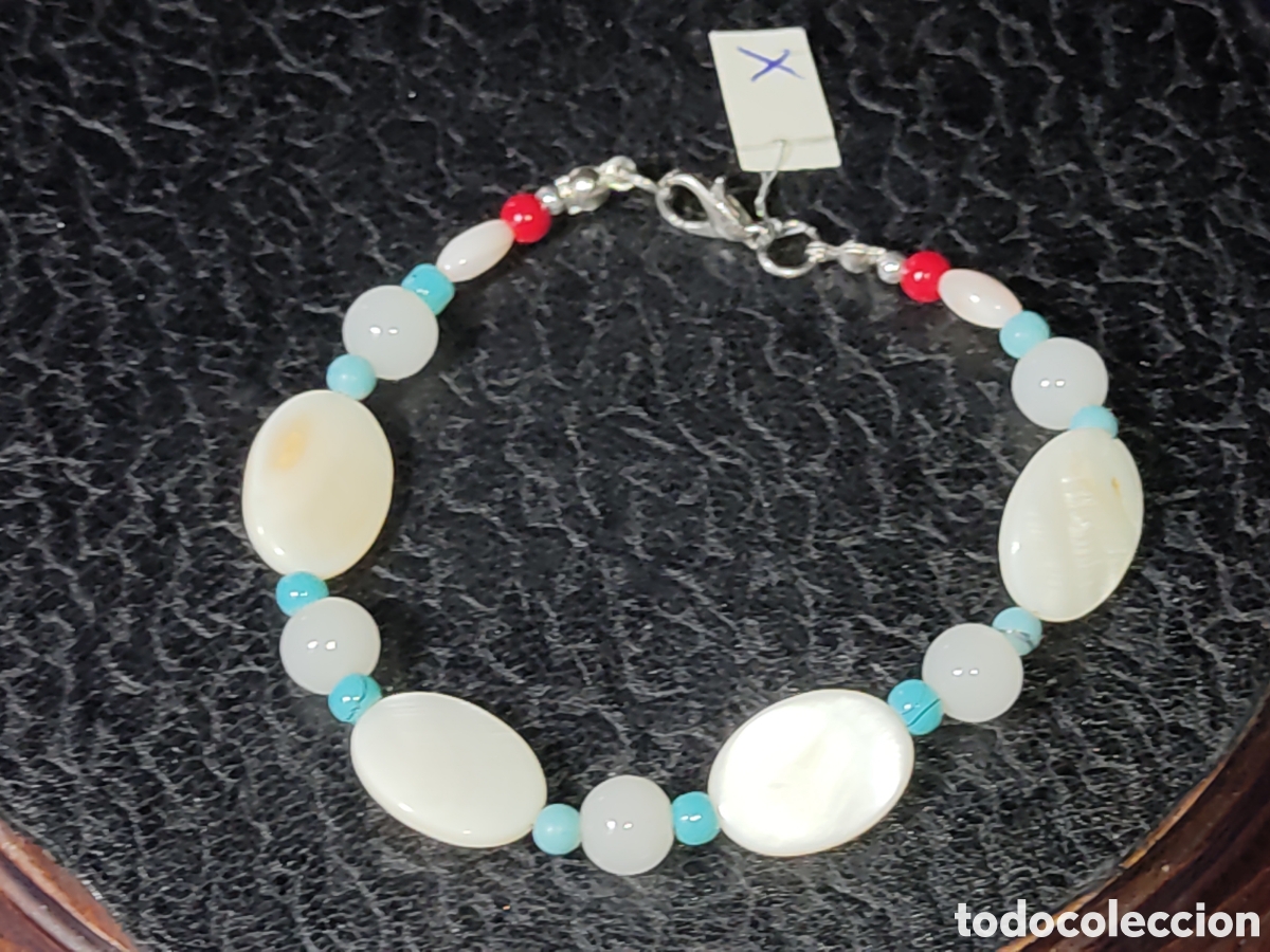 Joyeria: Pulsera de n&aacute;car y turquesa. *X* - Foto 5