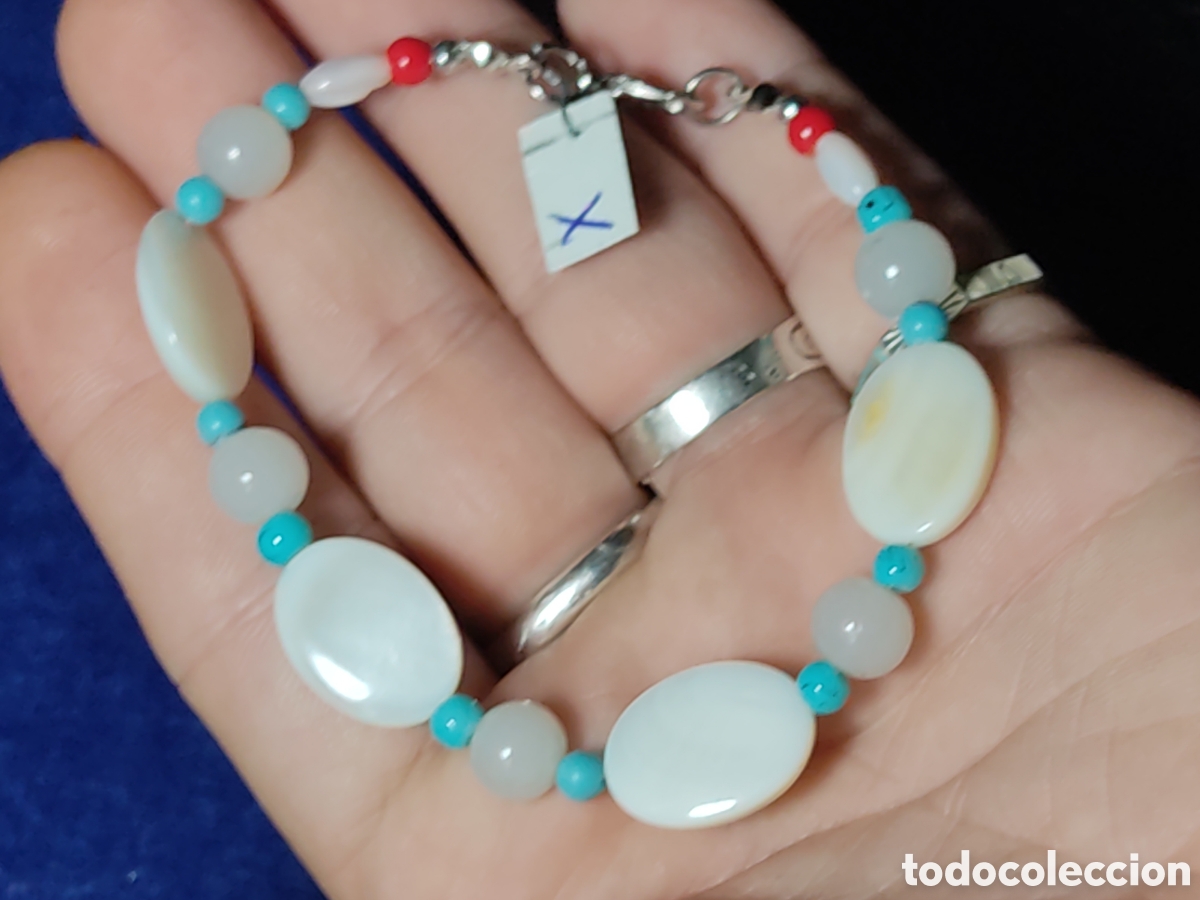 Joyeria: Pulsera de n&aacute;car y turquesa. *X* - Foto 6