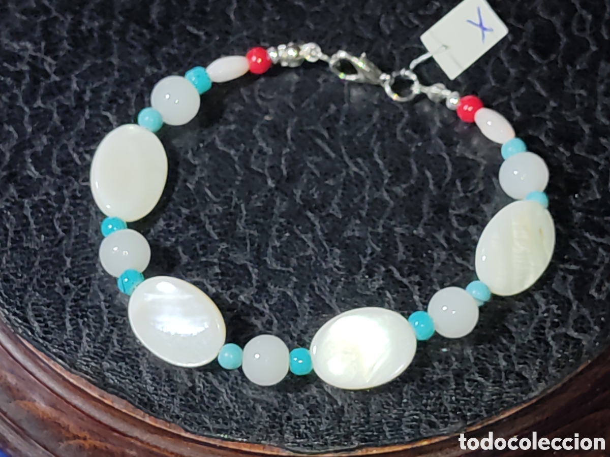 Joyeria: Pulsera de n&aacute;car y turquesa. *X* - Foto 1