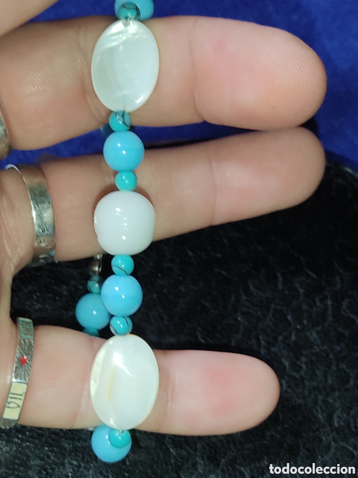 Joyeria: Pulsera de n&aacute;car,turquesa y cristal de Murano.*R* - Foto 3