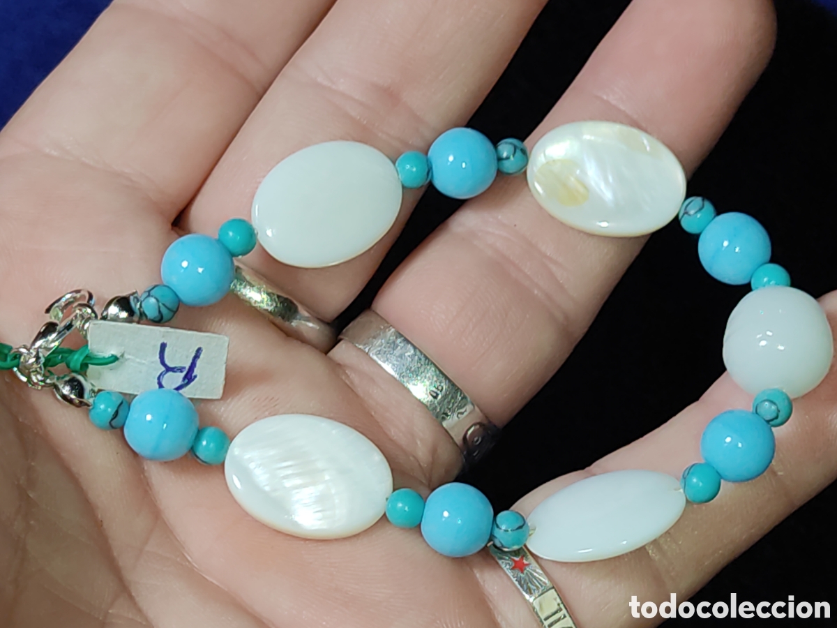 Joyeria: Pulsera de n&aacute;car,turquesa y cristal de Murano.*R* - Foto 5