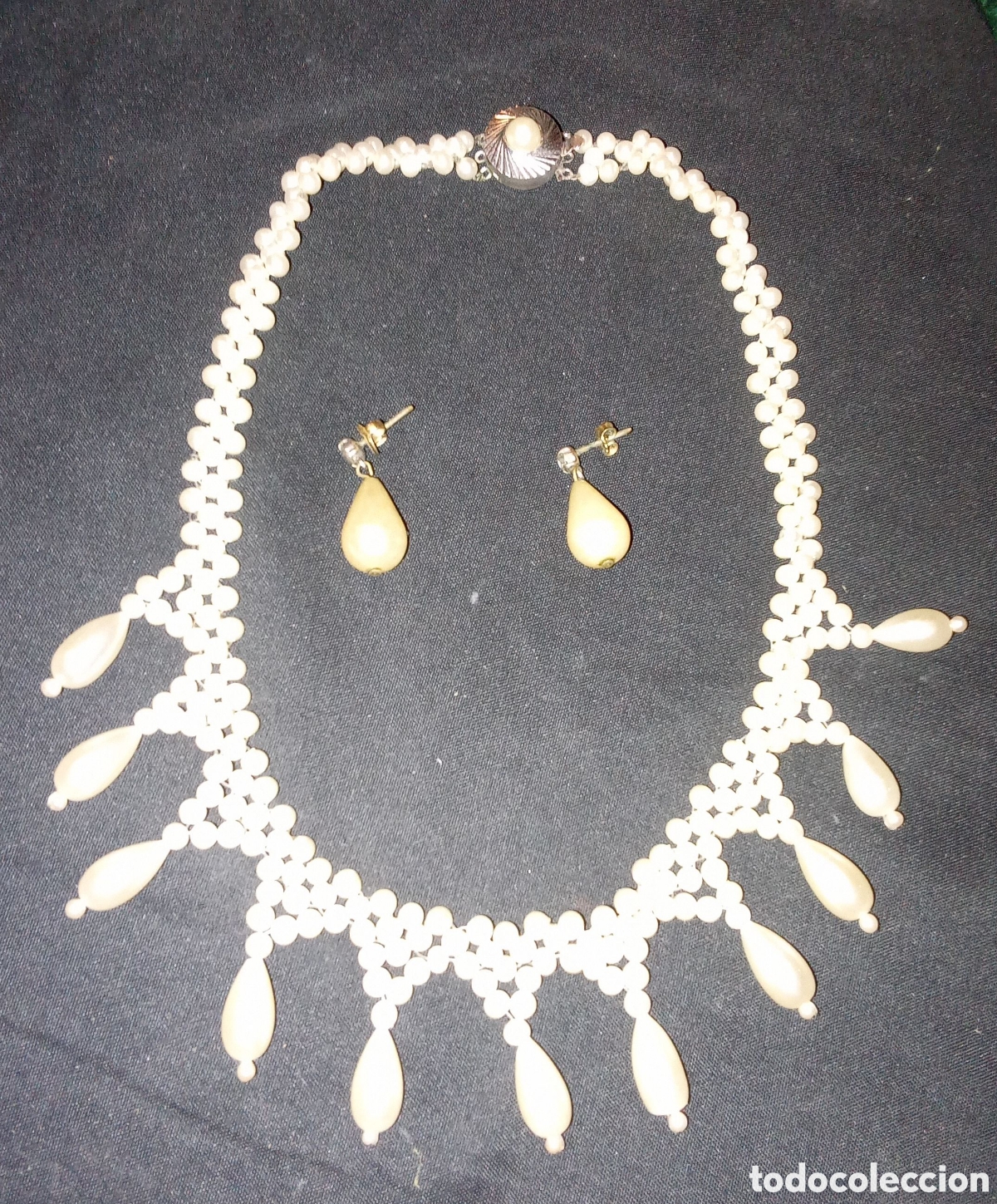 Joyeria: BONITO COLLAR ANTIGUO DE PERLAS TRABAJADO NUEVO - Foto 1