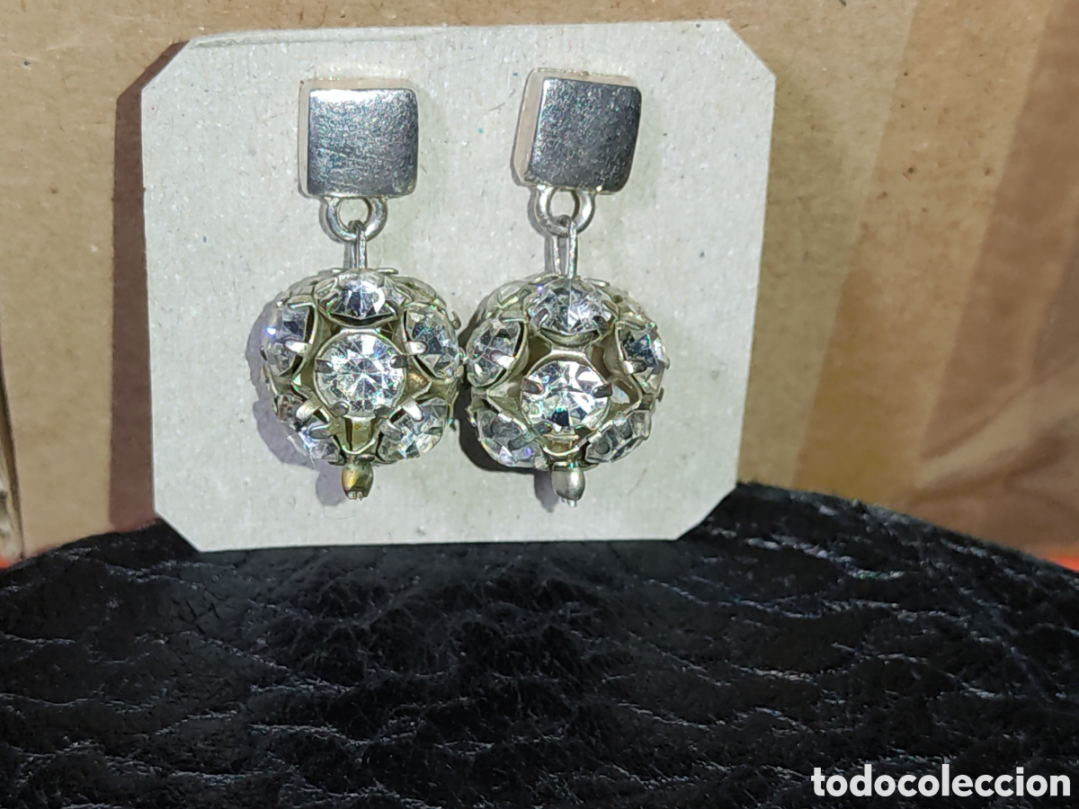 Joyeria: Pendientes cuentas con circonitas.Vintage. - Foto 2