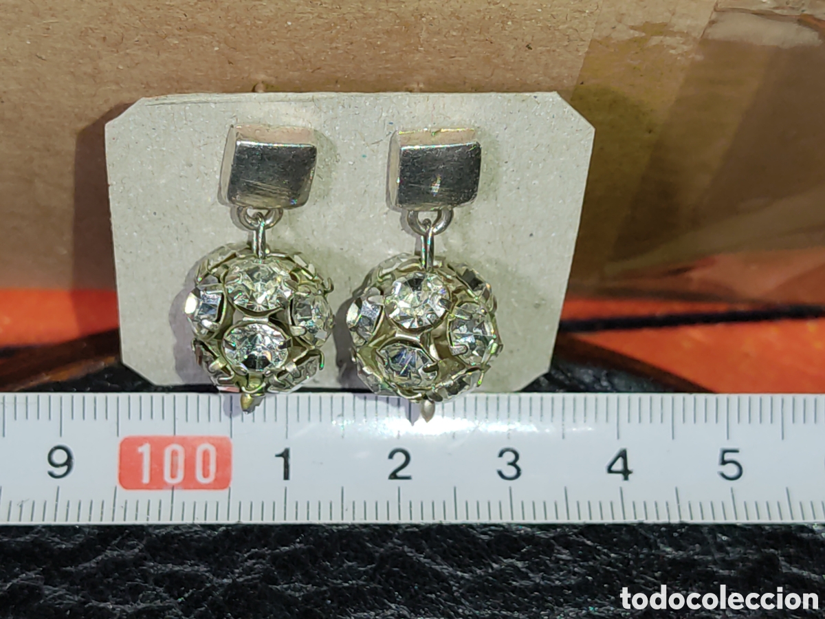 Joyeria: Pendientes cuentas con circonitas.Vintage. - Foto 3