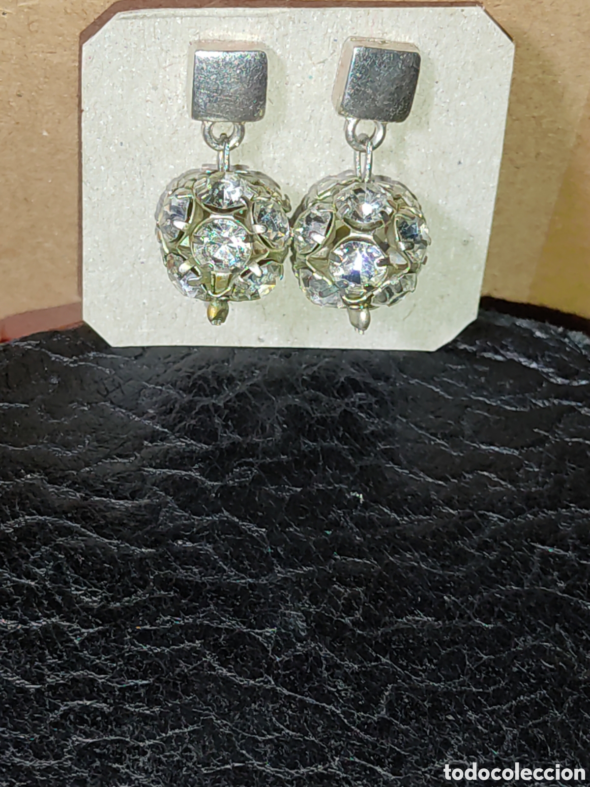 Joyeria: Pendientes cuentas con circonitas.Vintage. - Foto 1