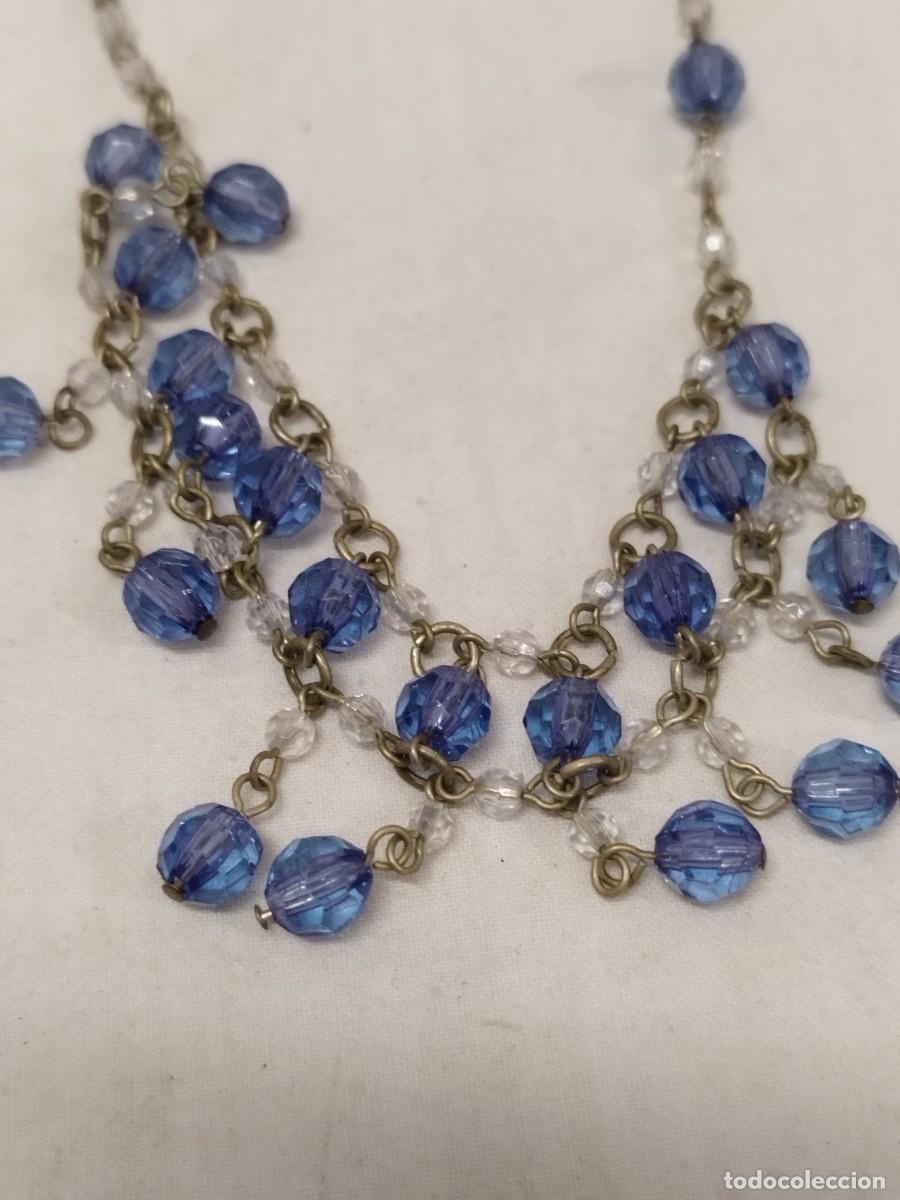 Joyeria: Dos collares de cuentas azules y naranjas. - Foto 2