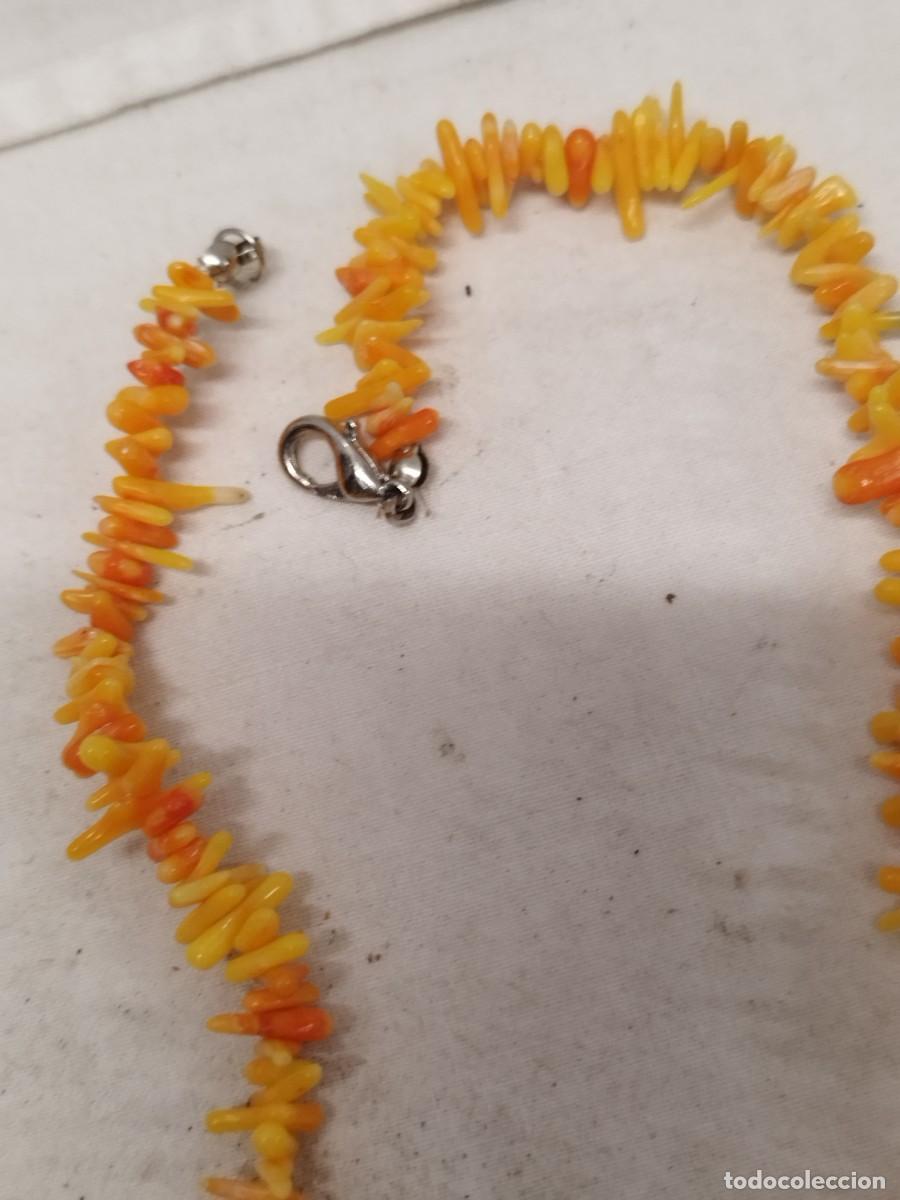 Joyeria: Dos collares de cuentas azules y naranjas. - Foto 7