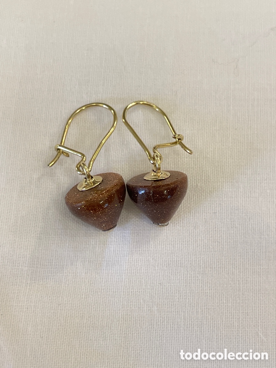 Joyeria: Pendientes aventurina y oro 18K - Foto 1