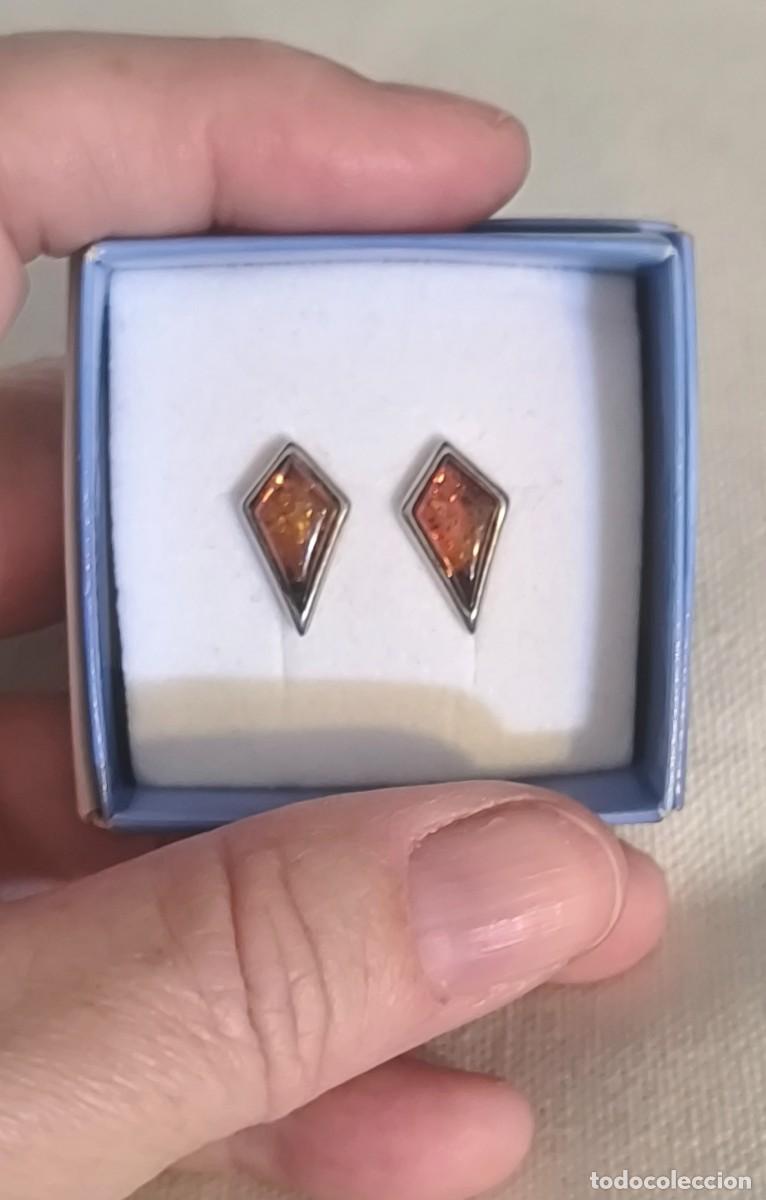 Joyeria: Vendo sencillos pendientes de plata 925 y ambar - Foto 1