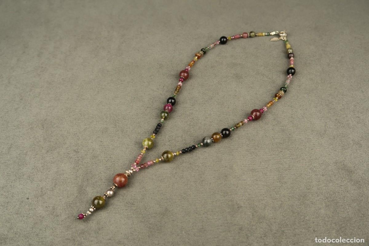 Joyeria: Antiguo Collar de Gemas Semipreciosas y Plata - Foto 1