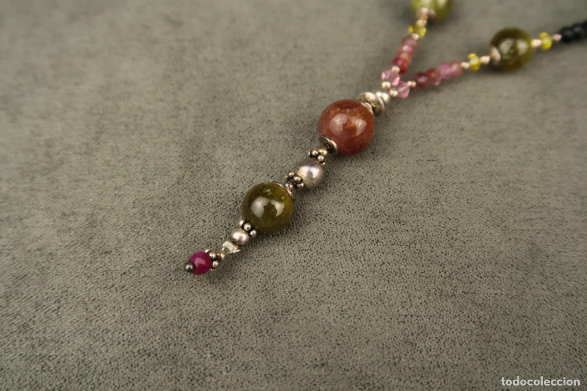 Joyeria: Antiguo Collar de Gemas Semipreciosas y Plata - Foto 2