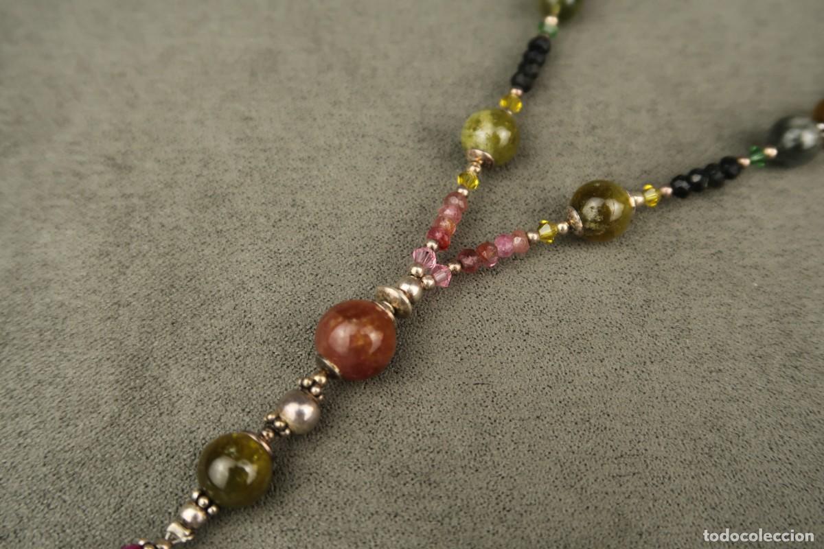 Joyeria: Antiguo Collar de Gemas Semipreciosas y Plata - Foto 3