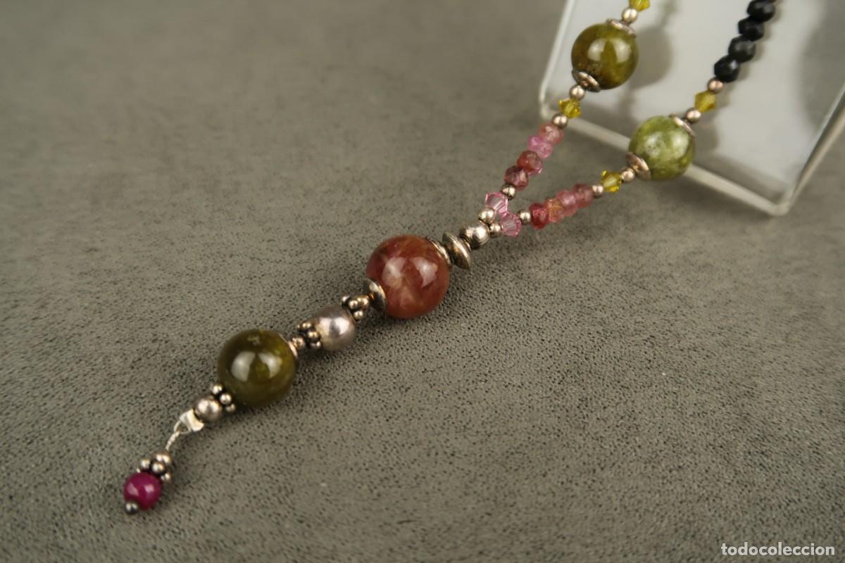 Joyeria: Antiguo Collar de Gemas Semipreciosas y Plata - Foto 14