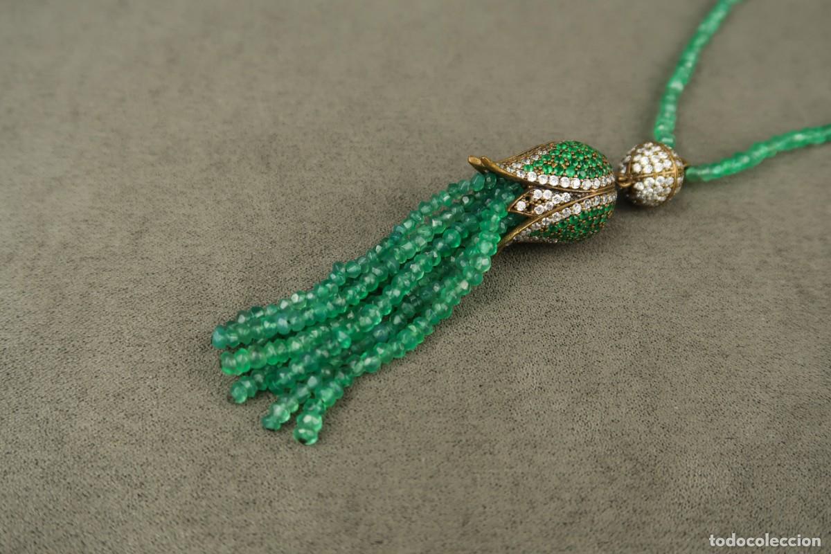 Joyeria: Antiguo Collar de Cristal Facetado - Foto 2