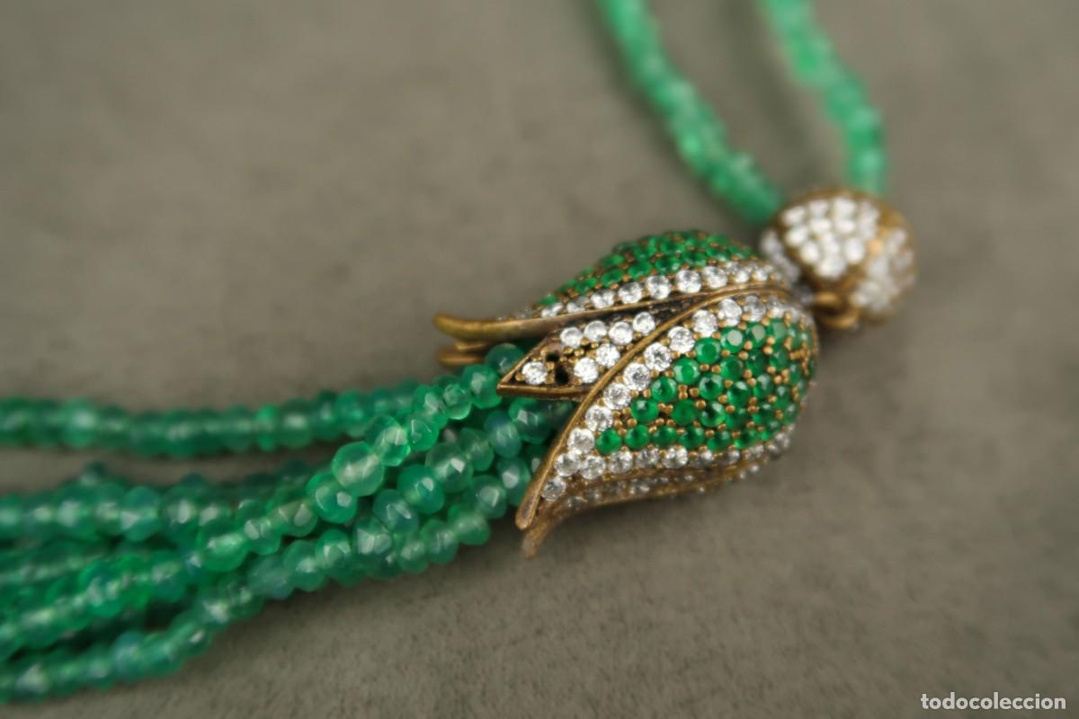 Joyeria: Antiguo Collar de Cristal Facetado - Foto 8