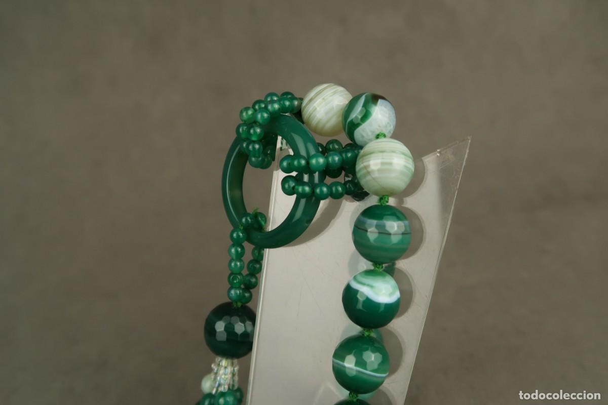 Joyeria: Antiguo Collar de &Aacute;gata Verde Facetada - Foto 17