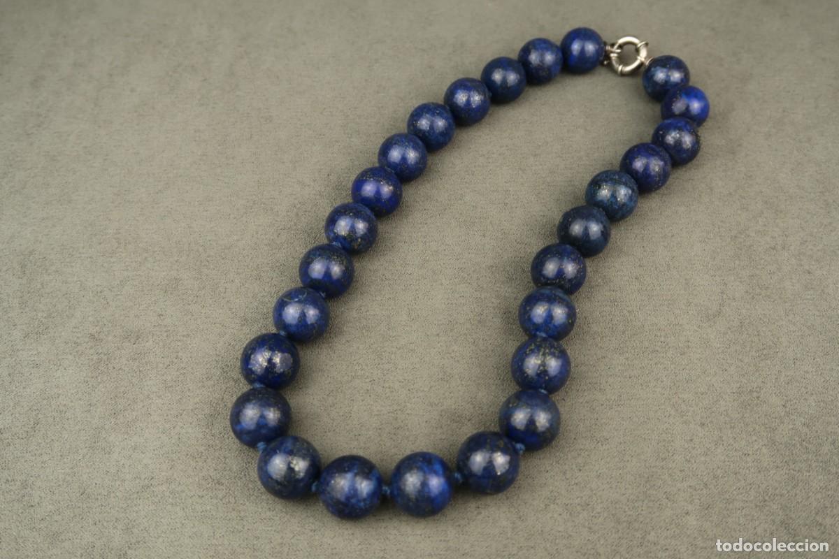 Joyeria: Antigua Gargantilla de Lapisl&aacute;zuli Cierre de Plata - Foto 2