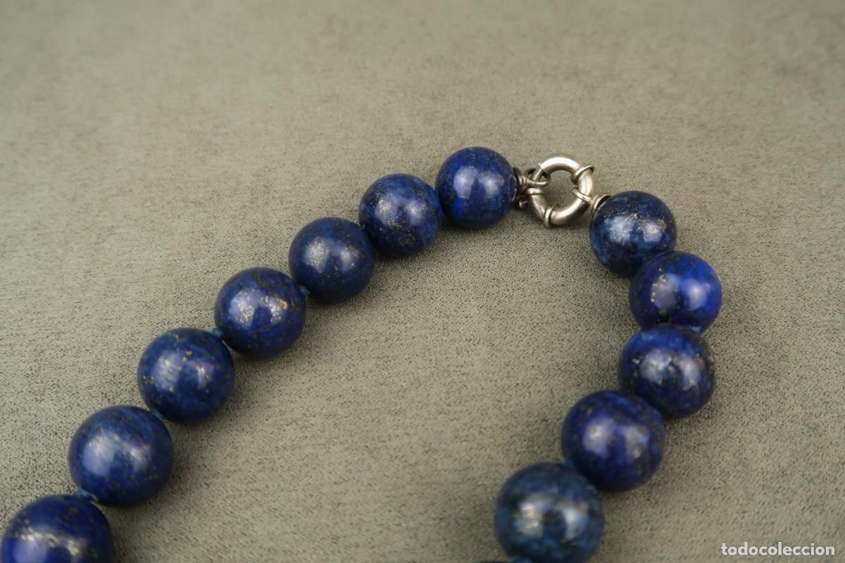 Joyeria: Antigua Gargantilla de Lapisl&aacute;zuli Cierre de Plata - Foto 6