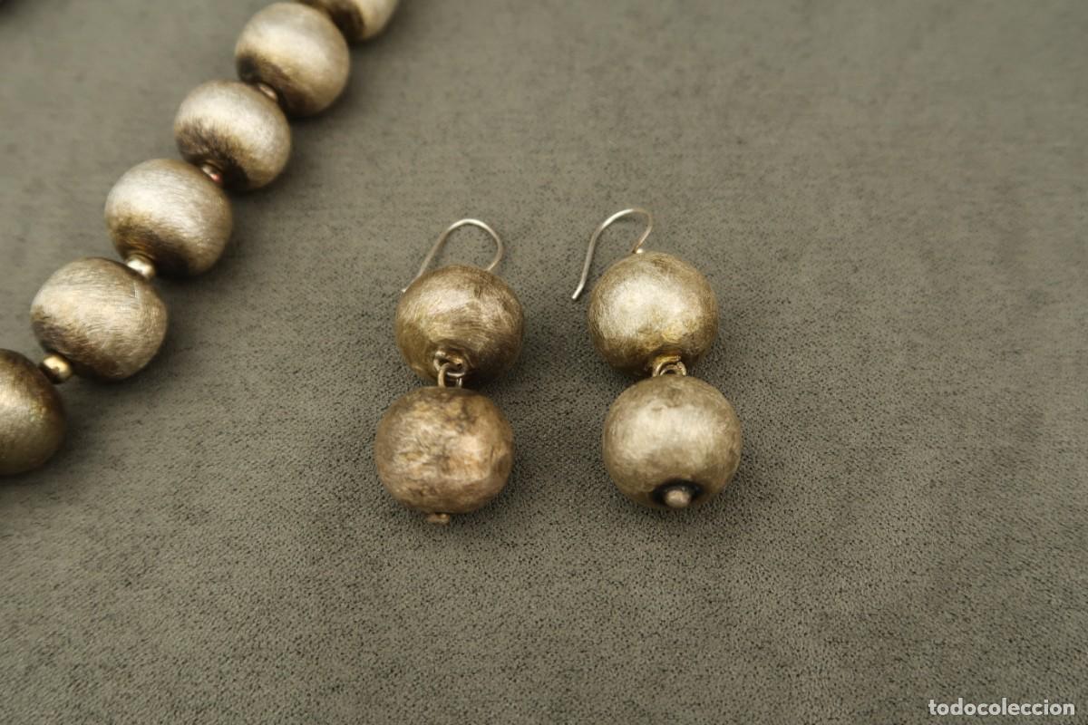 Joyeria: Antiguo Conjunto Gargantilla y Pendientes de Plata - Foto 3
