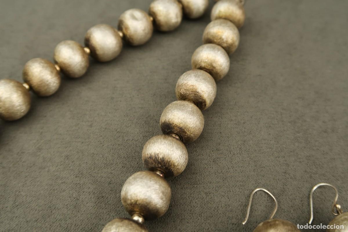 Joyeria: Antiguo Conjunto Gargantilla y Pendientes de Plata - Foto 8