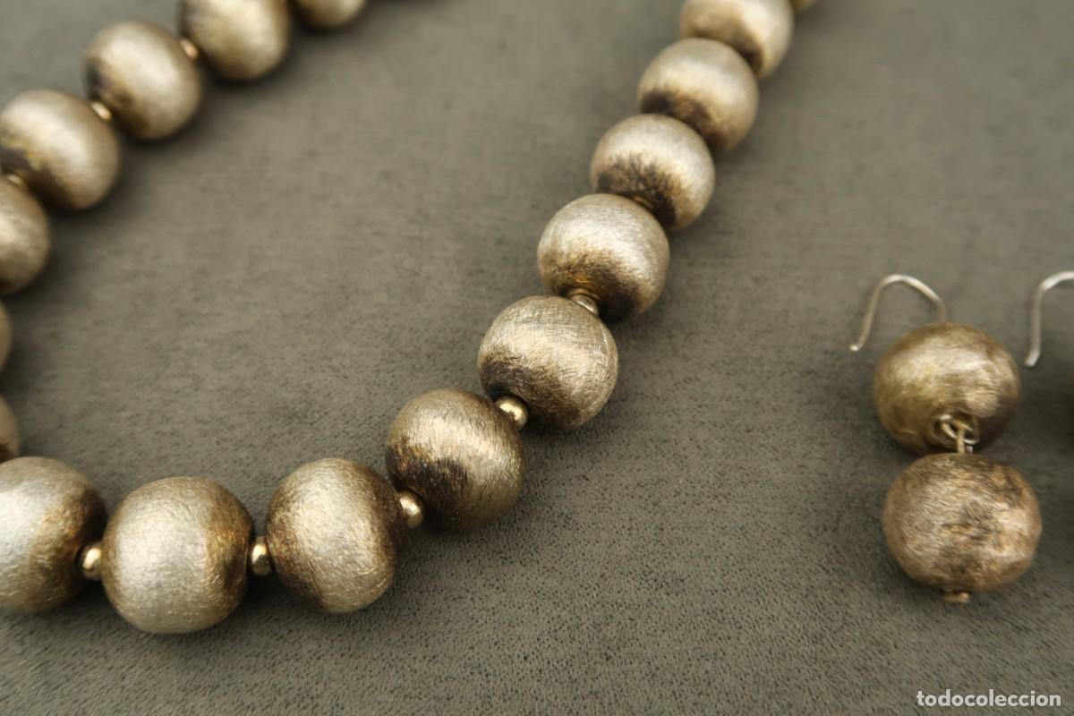 Joyeria: Antiguo Conjunto Gargantilla y Pendientes de Plata - Foto 9