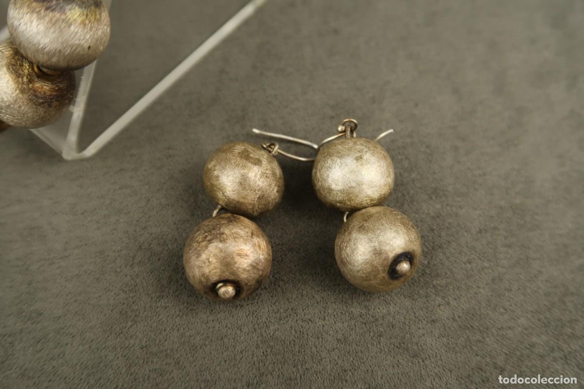Joyeria: Antiguo Conjunto Gargantilla y Pendientes de Plata - Foto 15