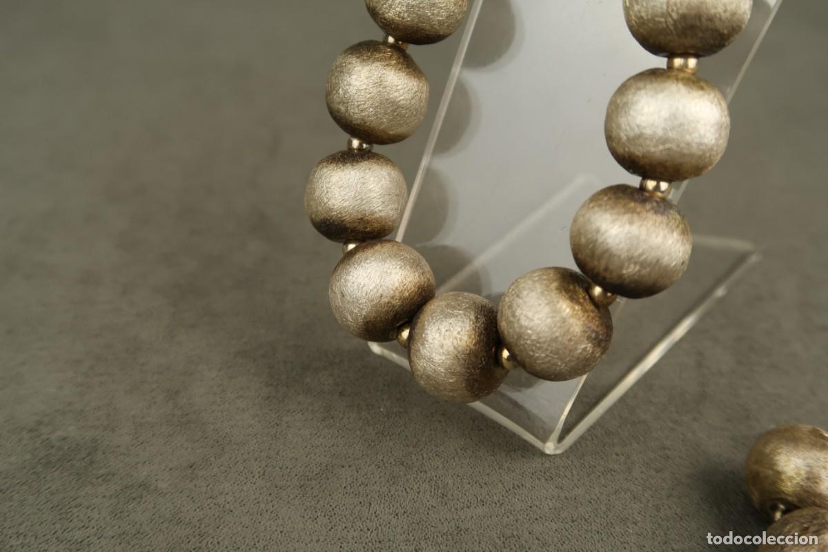 Joyeria: Antiguo Conjunto Gargantilla y Pendientes de Plata - Foto 16
