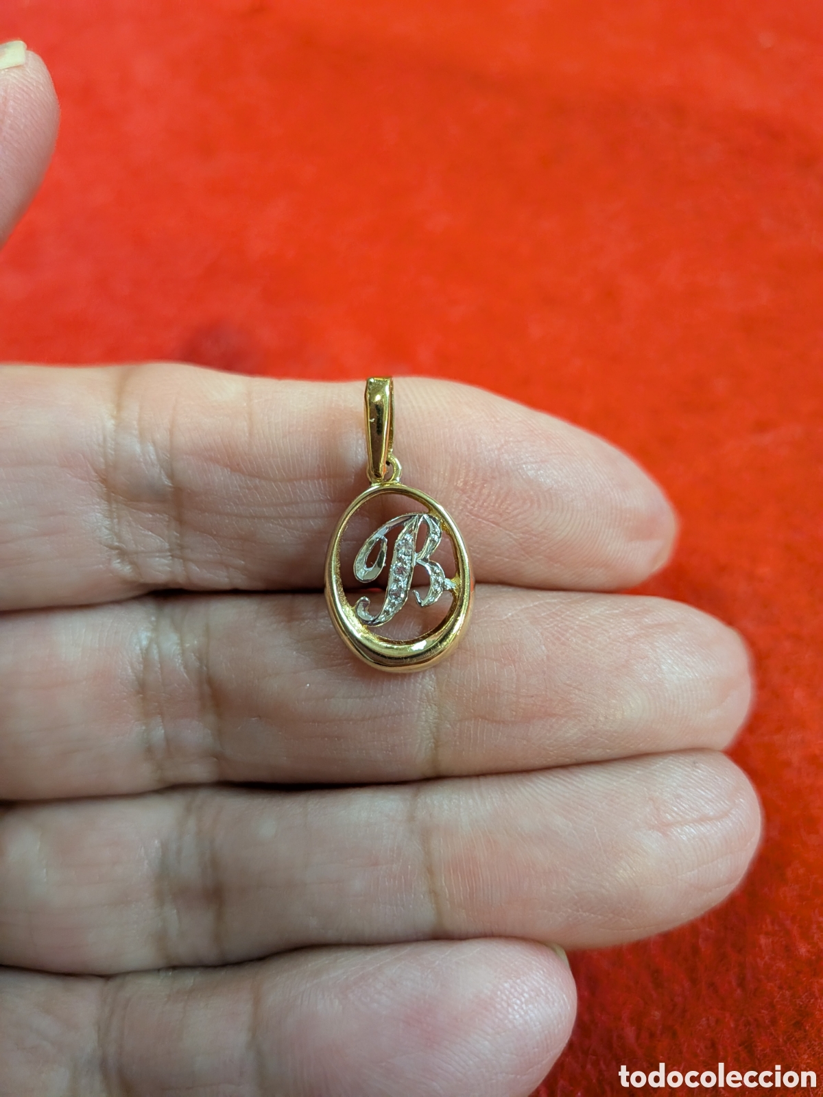 Joyeria: Colgante en plata sobredorada 925, letra B. REF-6543 - Foto 3