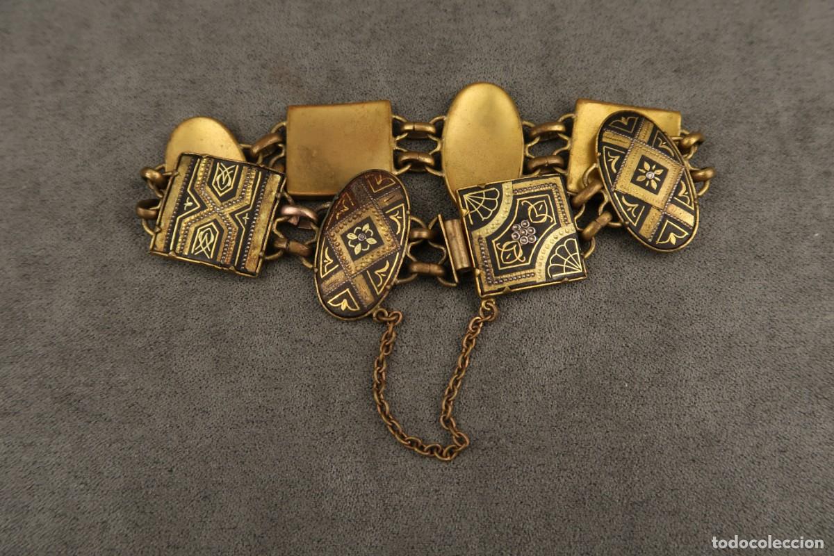 Joyeria: Antigua Pulsera Damasquinada - Foto 6