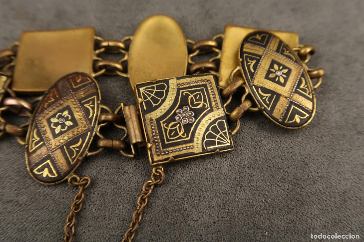 Joyeria: Antigua Pulsera Damasquinada - Foto 8