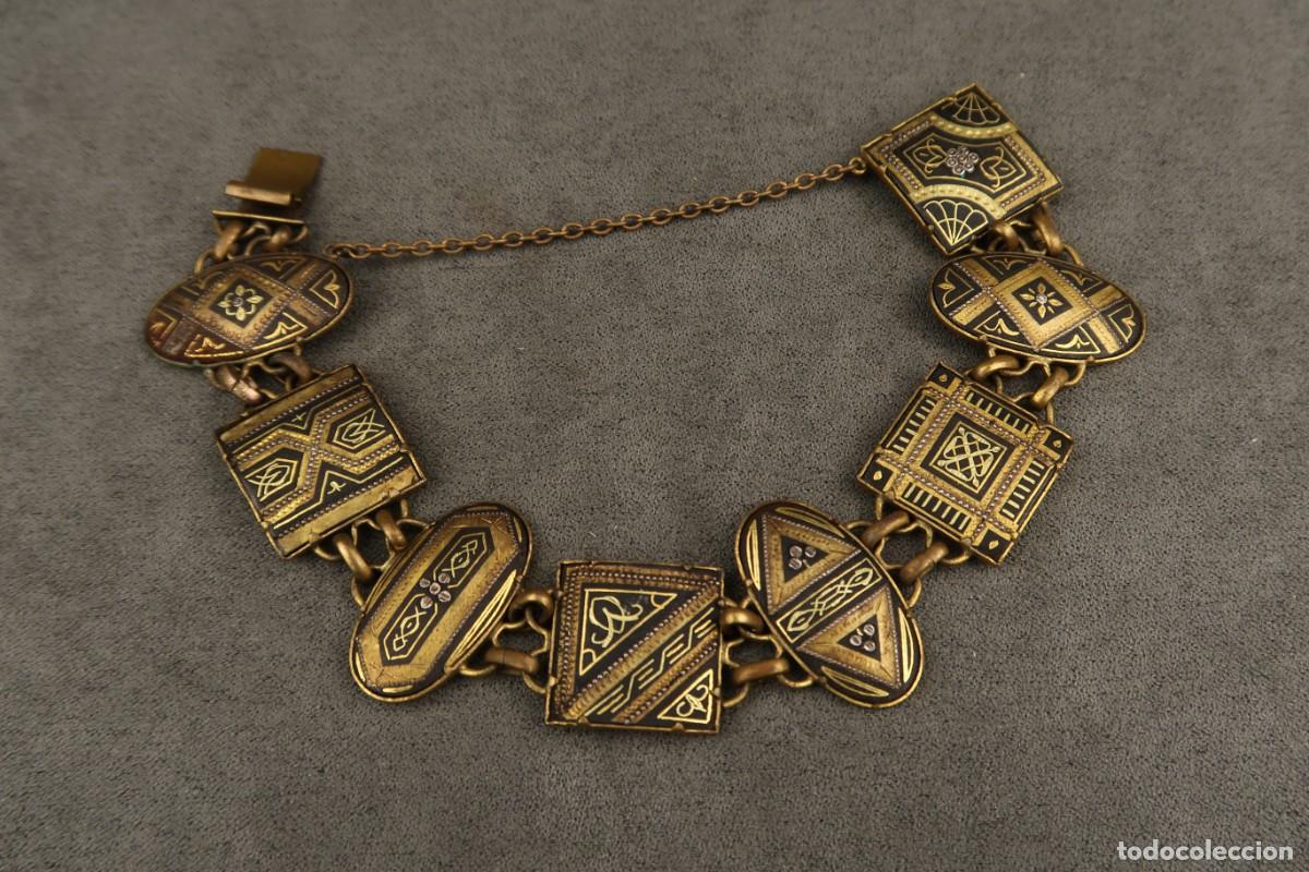 Joyeria: Antigua Pulsera Damasquinada - Foto 9