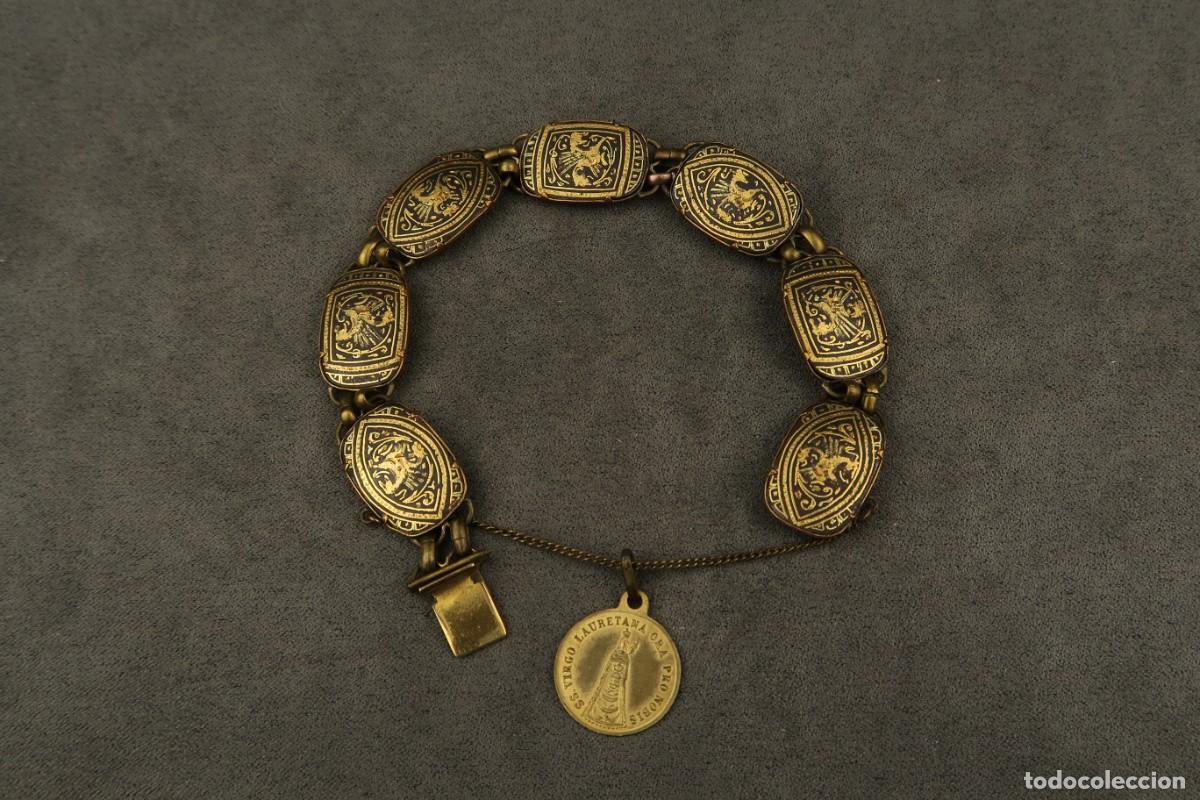 Joyeria: Antigua Pulsera Damasquinada - Foto 9