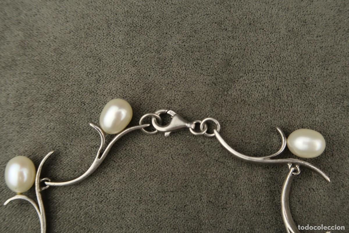 Joyeria: Antigua Pulsera de Plata y Perlas - Foto 4