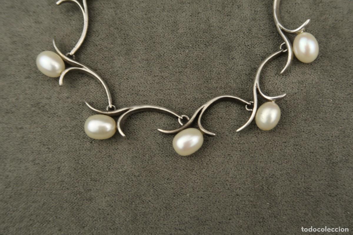 Joyeria: Antigua Pulsera de Plata y Perlas - Foto 6