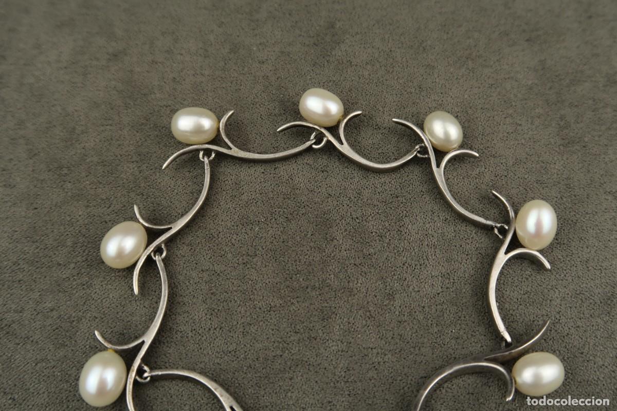 Joyeria: Antigua Pulsera de Plata y Perlas - Foto 10