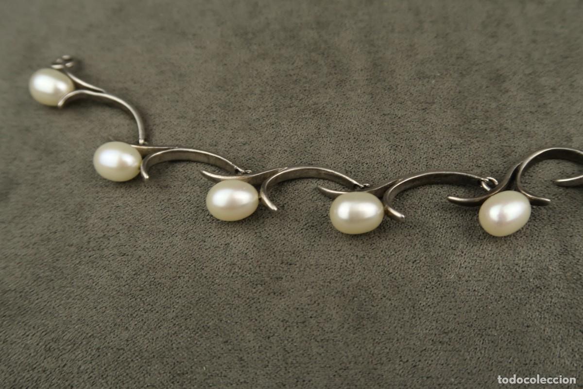 Joyeria: Antigua Pulsera de Plata y Perlas - Foto 12