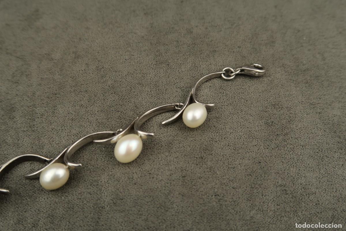 Joyeria: Antigua Pulsera de Plata y Perlas - Foto 14