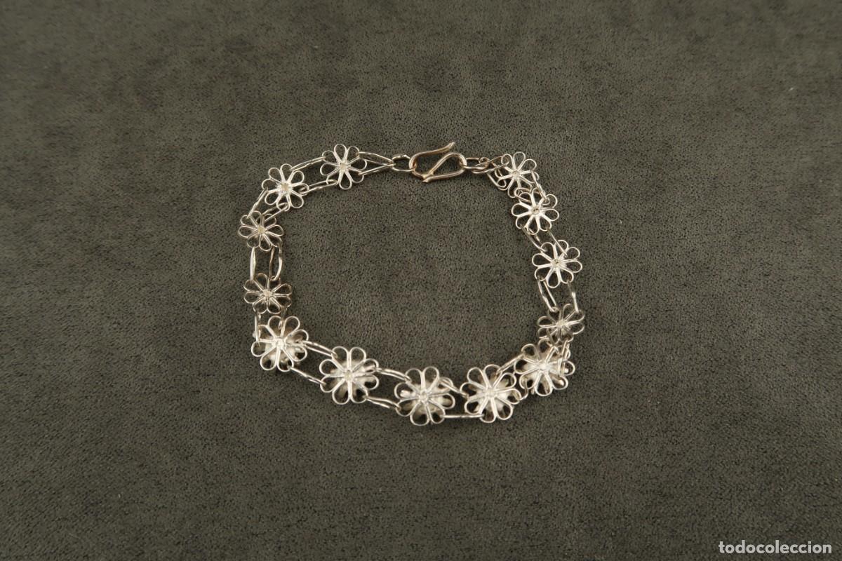 Joyeria: Antigua Pulsera Filigrana de Plata - Foto 7