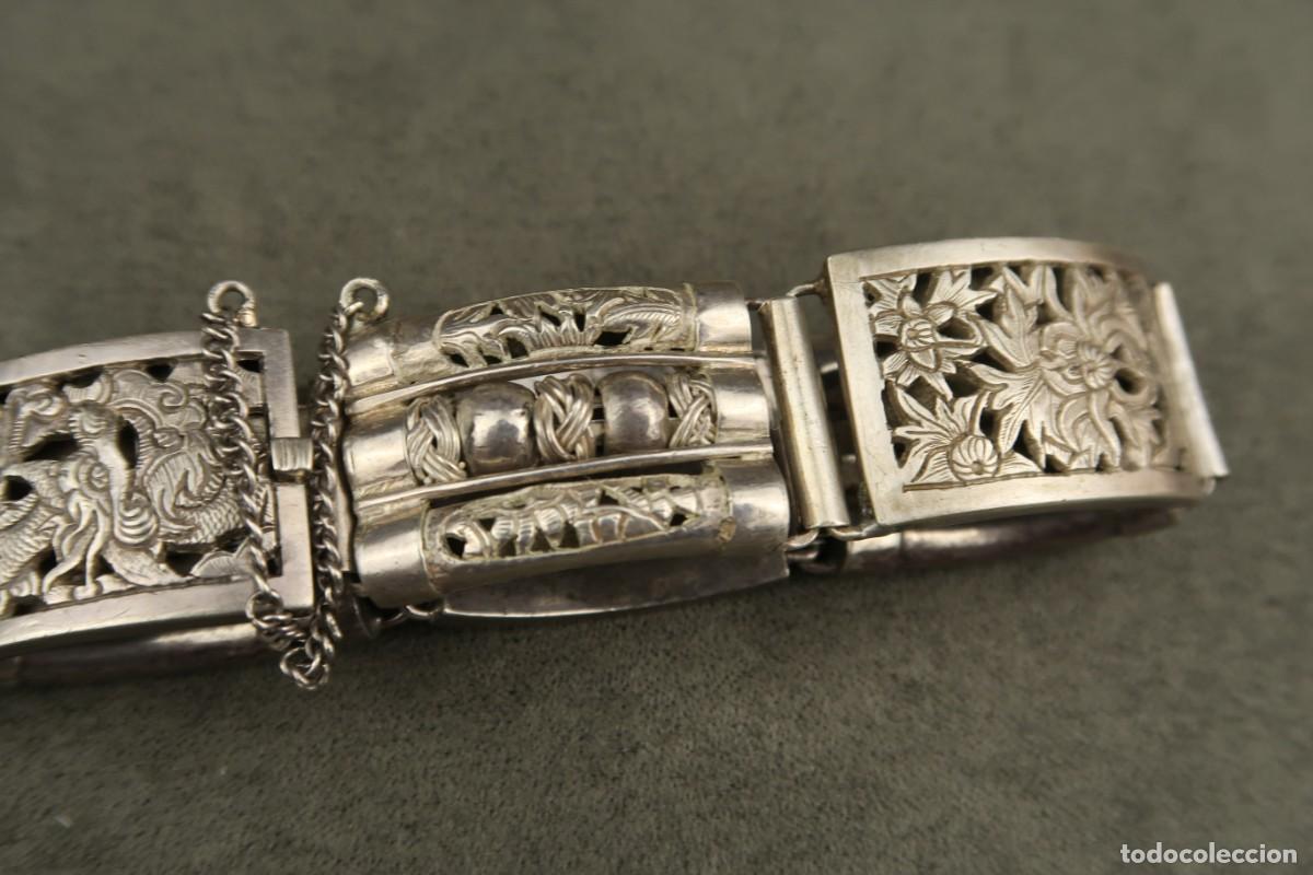 Joyeria: Antigua Pulsera China de Plata - Foto 8