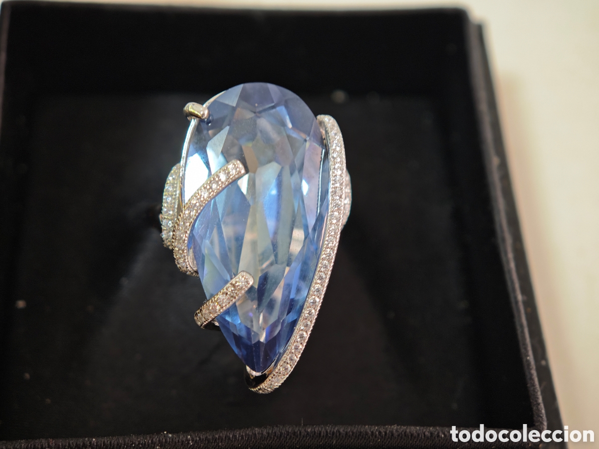 Joyeria: Anillo de plata de ley topacio azul - Foto 2