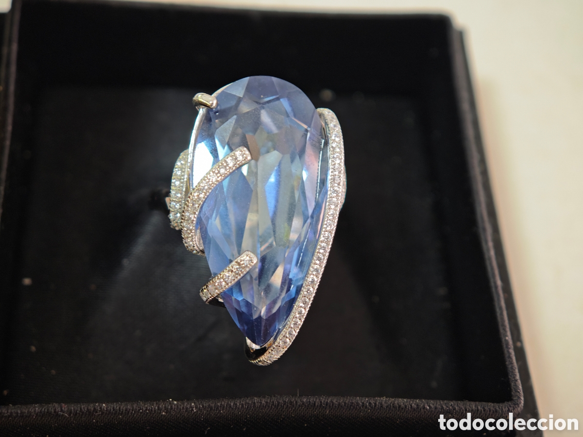 Joyeria: Anillo de plata de ley topacio azul - Foto 3