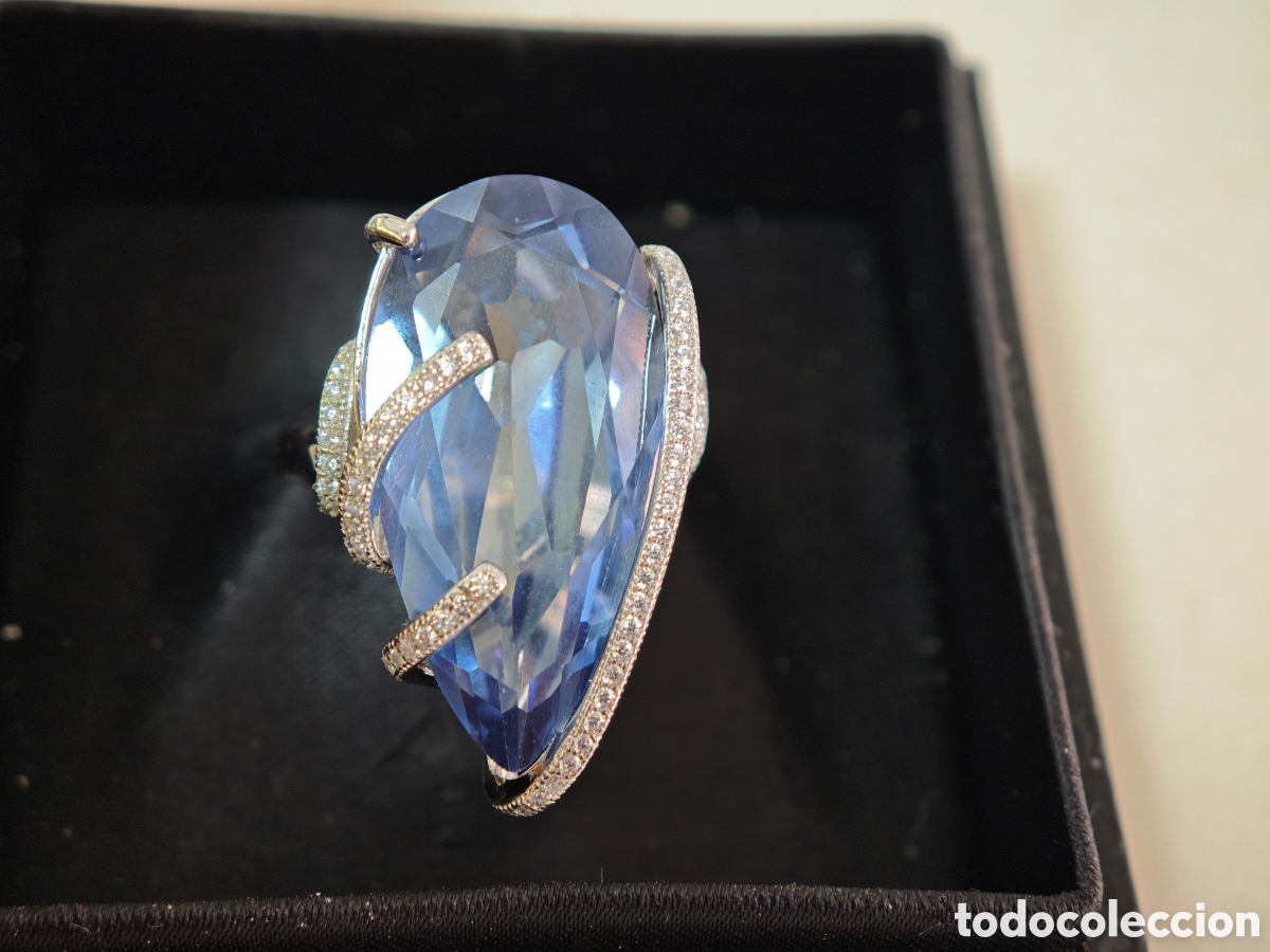 Joyeria: Anillo de plata de ley topacio azul - Foto 4