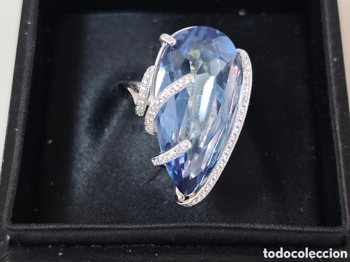 Joyeria: Anillo de plata de ley topacio azul - Foto 8