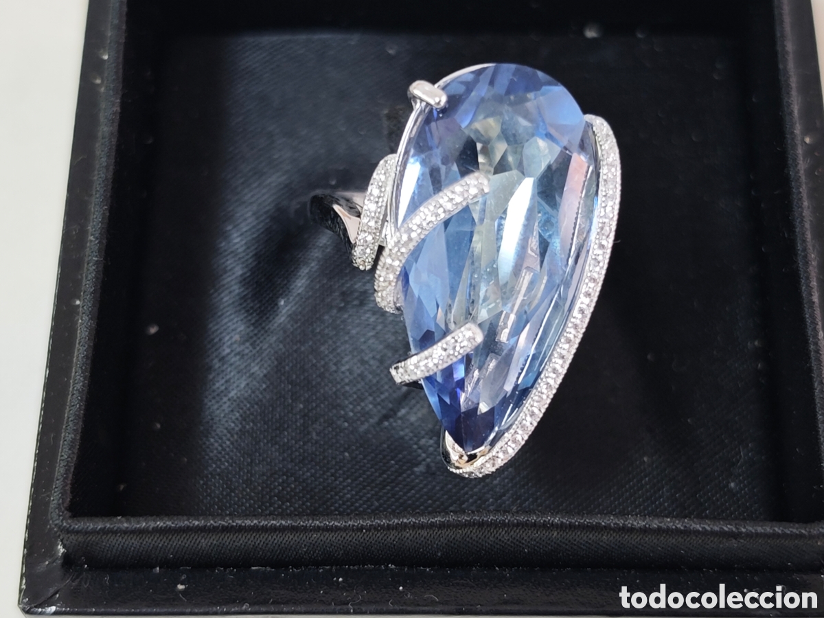 Joyeria: Anillo de plata de ley topacio azul - Foto 9