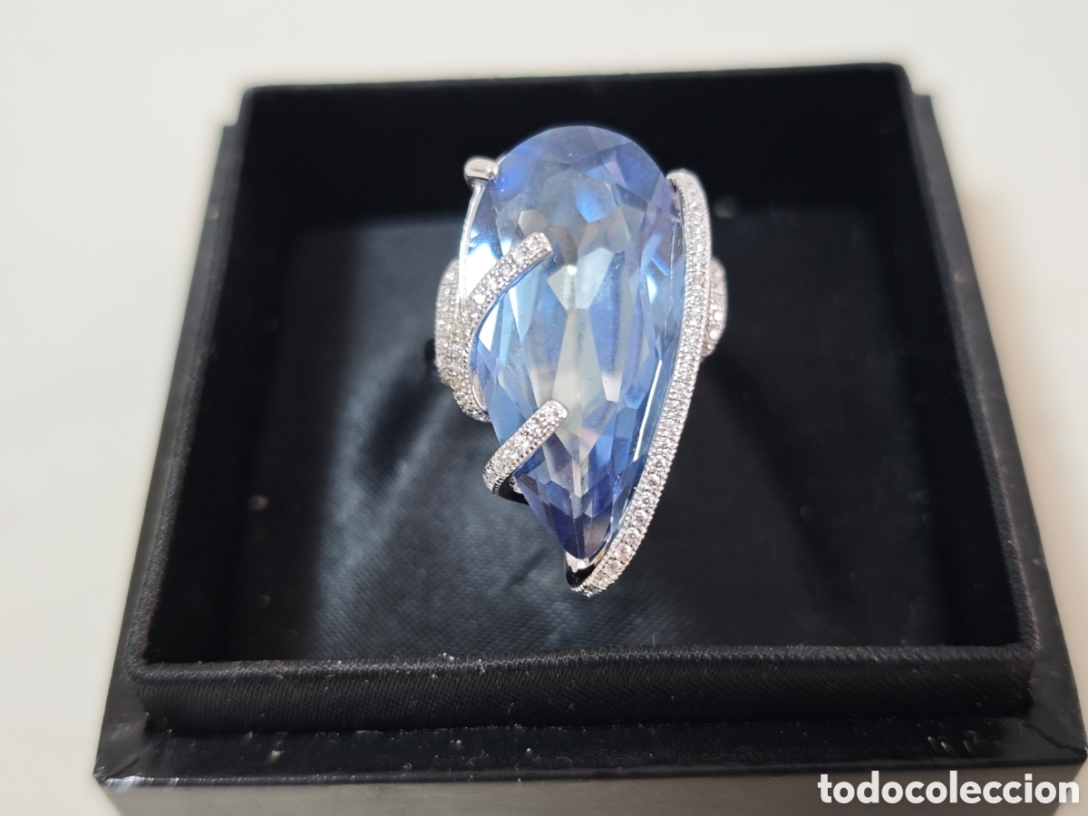 Joyeria: Anillo de plata de ley topacio azul - Foto 1