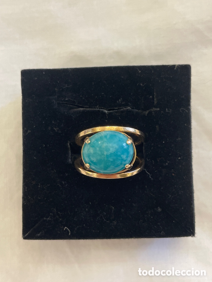 Joyeria: Anillo oro 18K y piedra amazonita - Foto 1